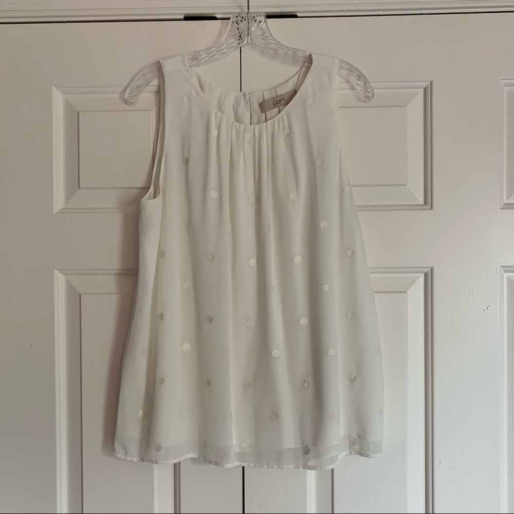 Loft shell white polka dots